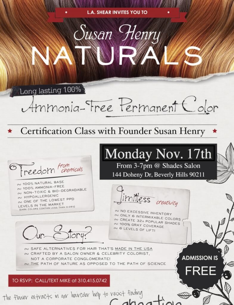 Naturals, permanent hair color process that is naturally based, non-toxic,  and 100% ammonia-free